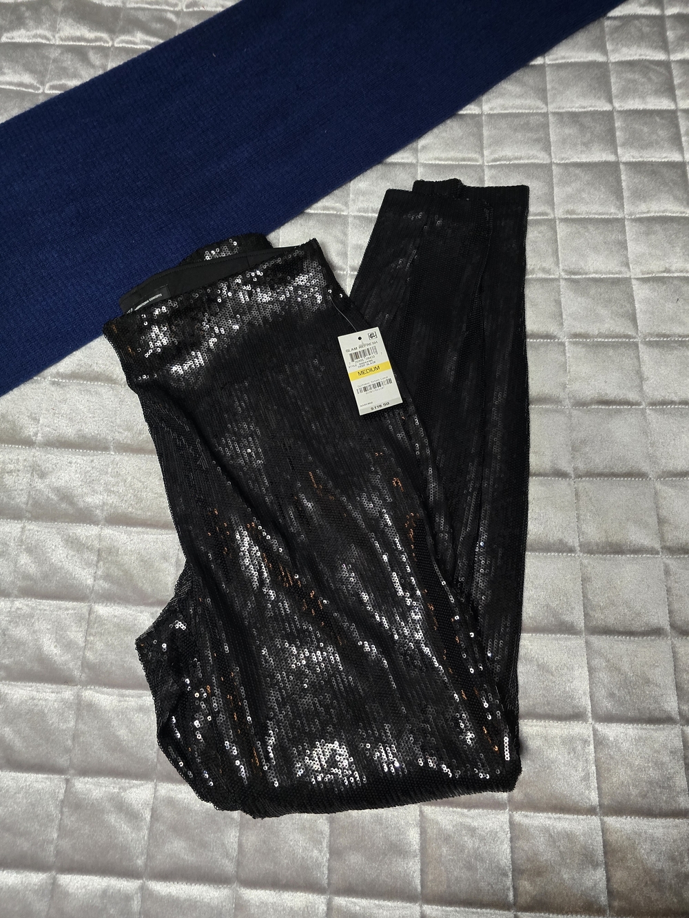 Black Sequin Women Leggings - , Stylish Evening Pants